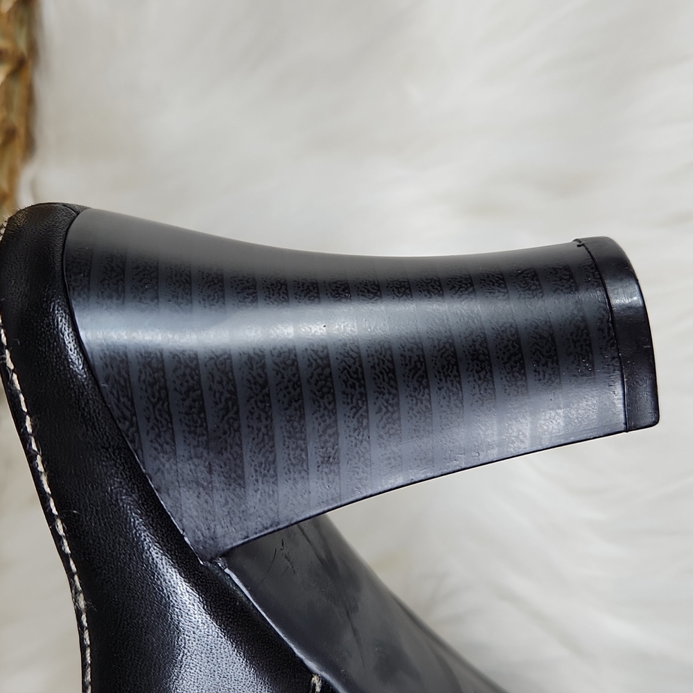 Merona, Women's Black Stick in heels with white top stitch and silver ha… - Picture 5 of 11